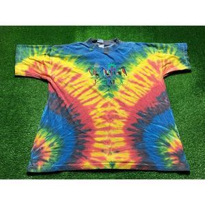 Vintage 90s No Problem Jamaica Tie Dye Men's Tee Size Large Multi-Color